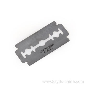 Double edge razor blade for disposable razor material